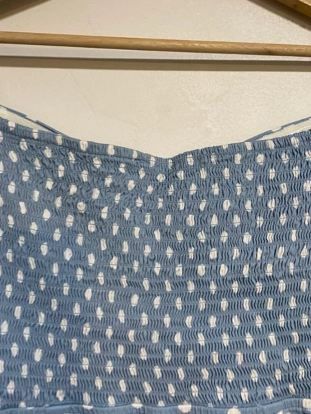 Majorelle Blue Polka Dot Cutout Mini Dress – Size S
